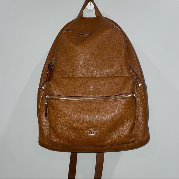 Coach Handbags - Coach Charlie back pack pebbled leather camel regular size